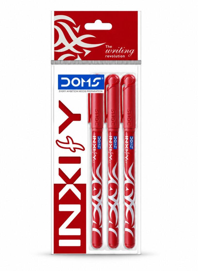 Inxify 0.7 mm Ballpoint Pens with Ergonomic Grip, Red Ink, Pack of 5
