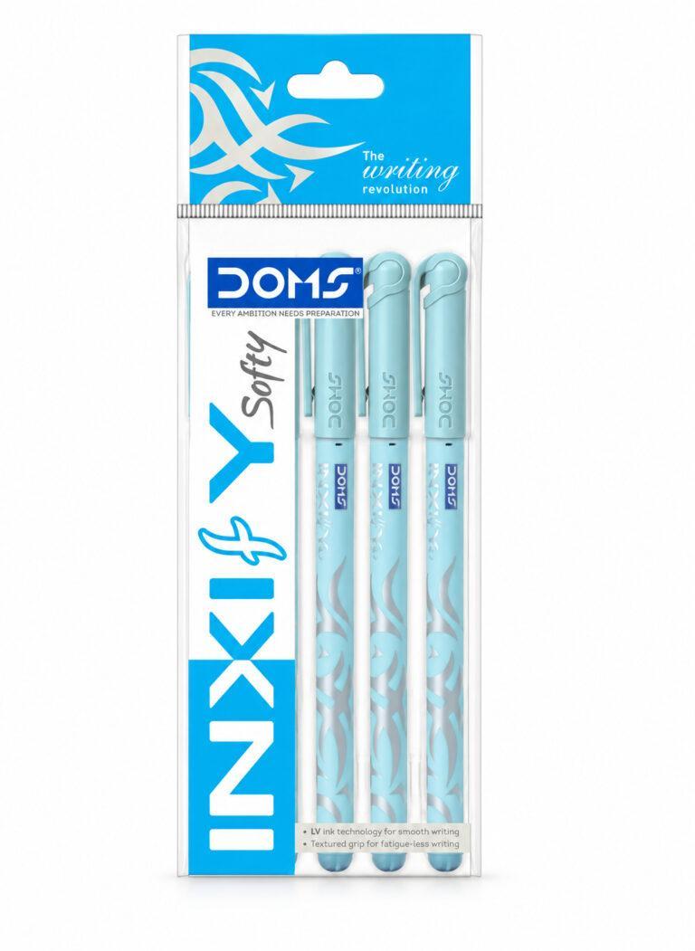 Inxify Softy 0.7 mm Ballpoint Pens with Ergonomic Grip, Blue Ink, Pack of 5