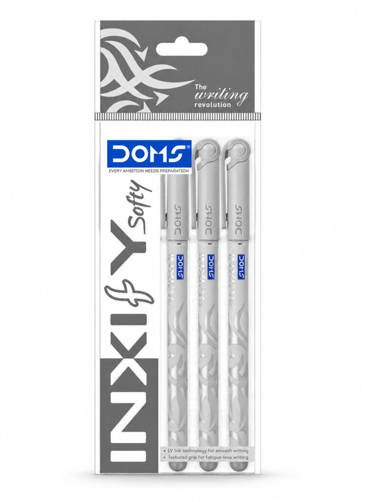Inxify Softy 0.7 mm Ballpoint Pens with Ergonomic Grip, Black Ink, Pack of 5