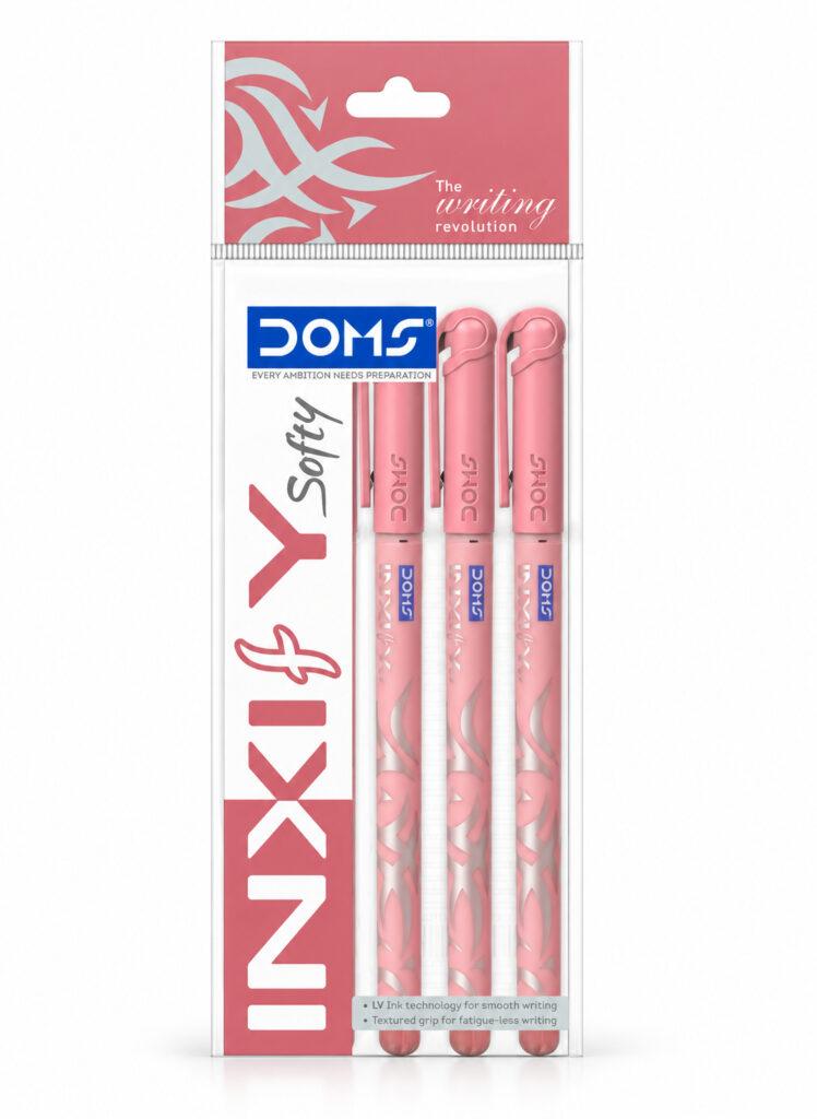 Inxify Softy 0.7 mm Ballpoint Pens with Ergonomic Grip, Red Ink, Pack of 5