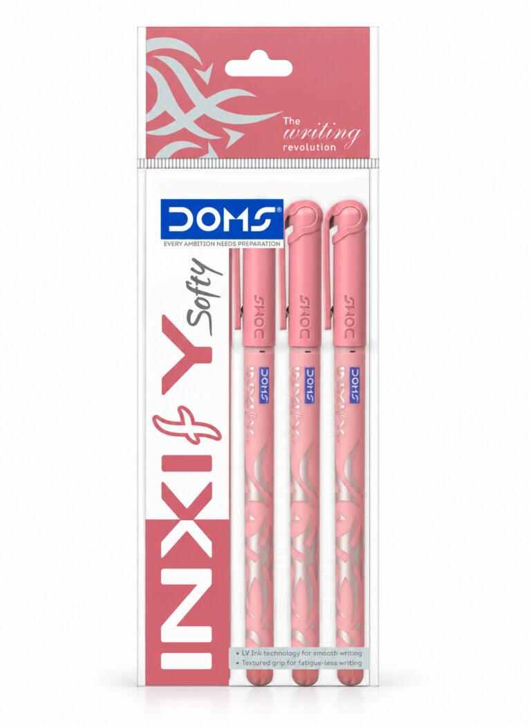 Inxify Softy 0.7 mm Ballpoint Pens with Ergonomic Grip, Red Ink, Pack of 5