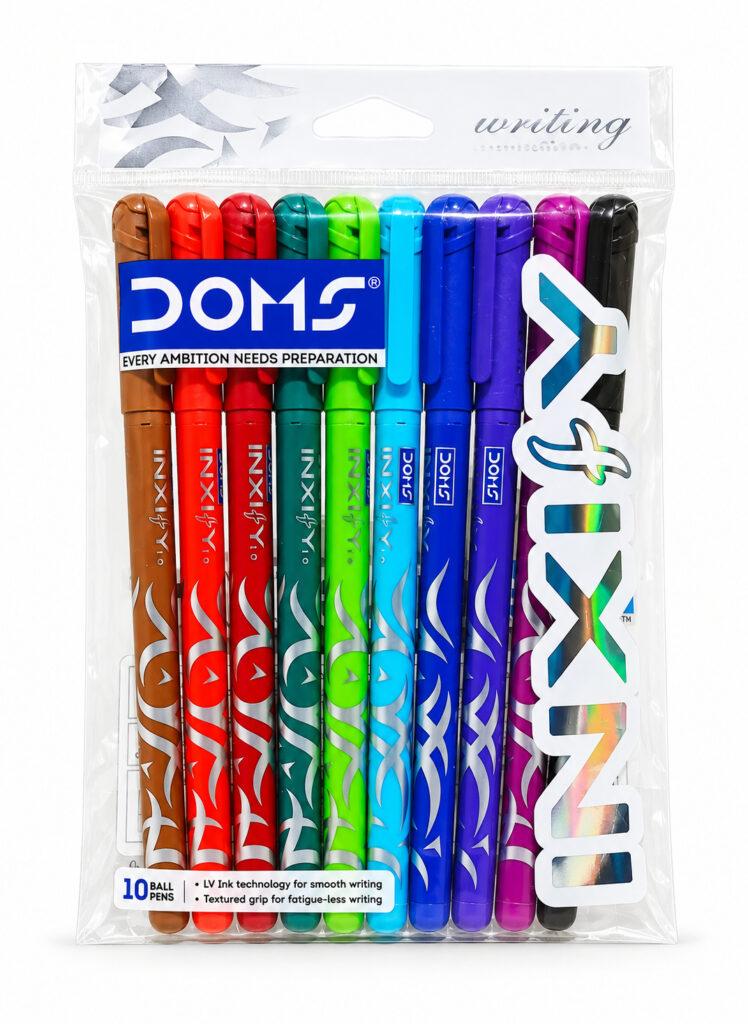 Inxify 1.0 mm Ball Point Pens, 10 Assorted Colours, Pack of 10