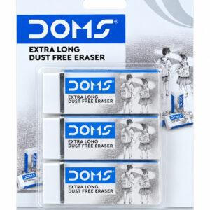 Extra Long Dust-Free Erasers for Clean & Clear Pencil Mark Removal, 55 x 23 x 12 mm, Pack of 3