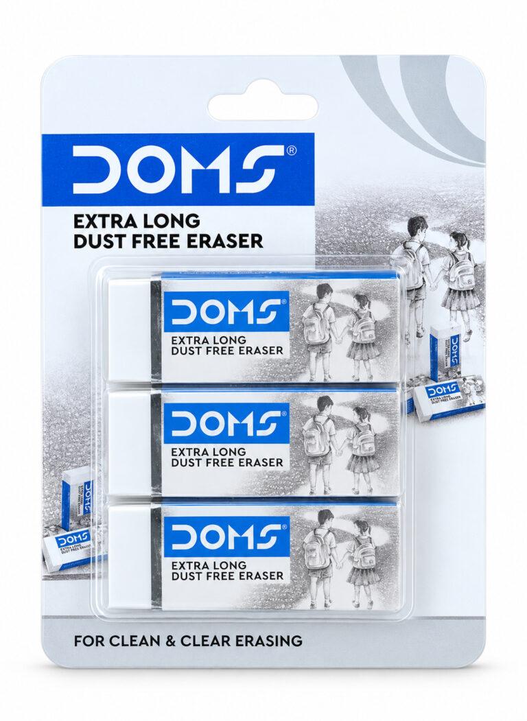 Extra Long Dust-Free Erasers for Clean & Clear Pencil Mark Removal, 55 x 23 x 12 mm, Pack of 3