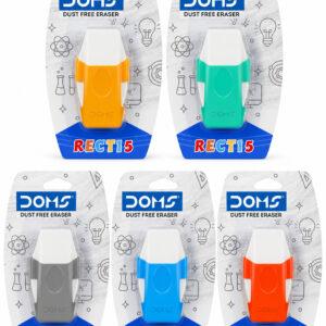 Rect15 Dust-Free Eraser with Protective Holder, Assorted Colours, 1 Piece
