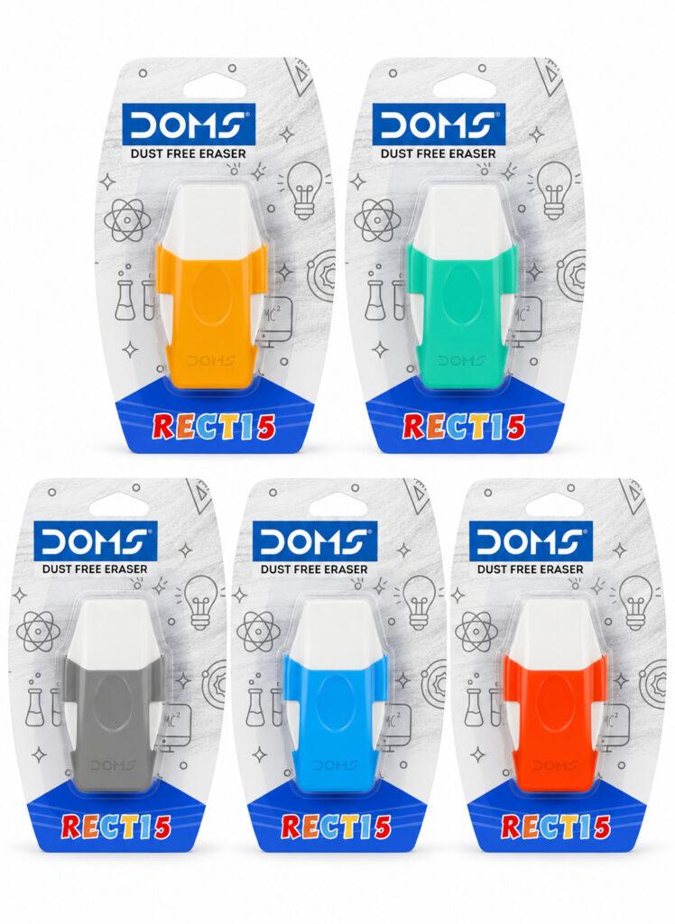 Rect15 Dust-Free Eraser with Protective Holder, Assorted Colours, 1 Piece