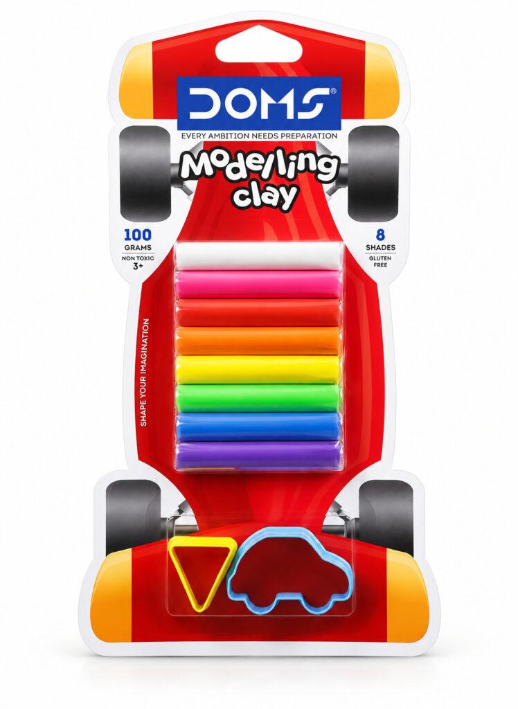 Modelling Clay Set, 8 Shades, 100 g with 2 Shape Toys, Non-Toxic, 1 Set